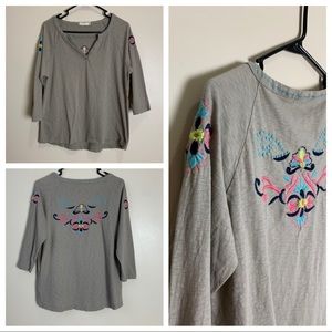 Schona Embroidered Boho Blouse Medium